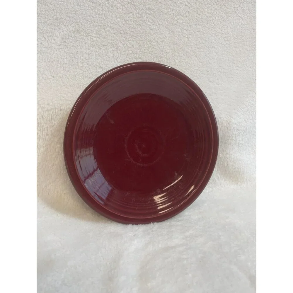 Homer Laughlin China Co Fiestaware Claret Burgundy Dessert Plate Round Lead Free